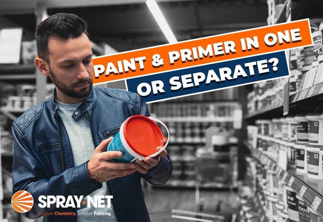 Featured image depicting a man at a hardware store reading an exterior paint can.