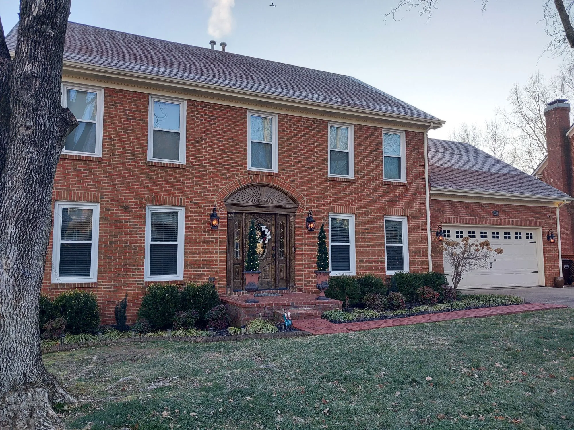 Bright White brick exterior before