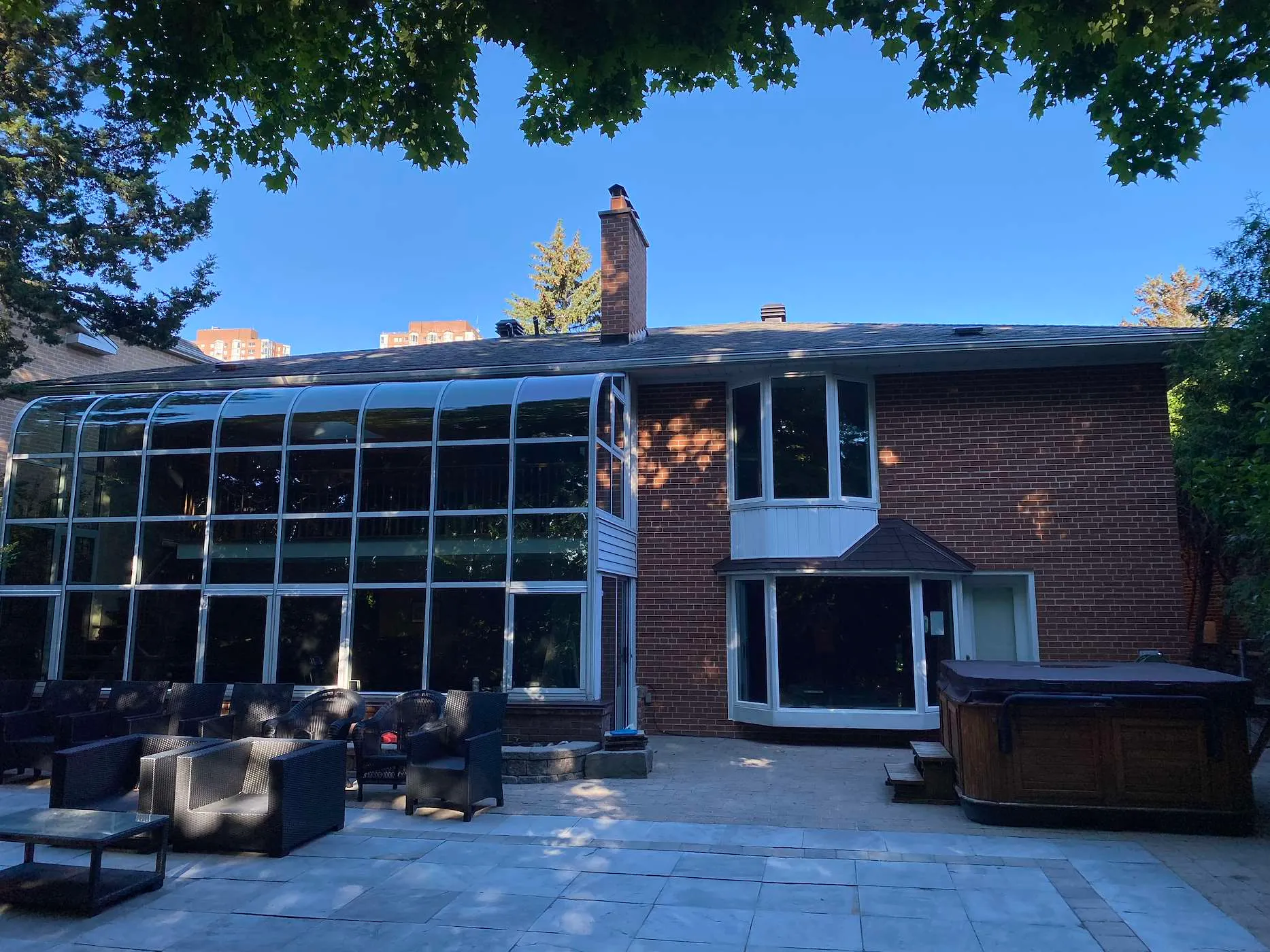 Dover Gray brick exterior before