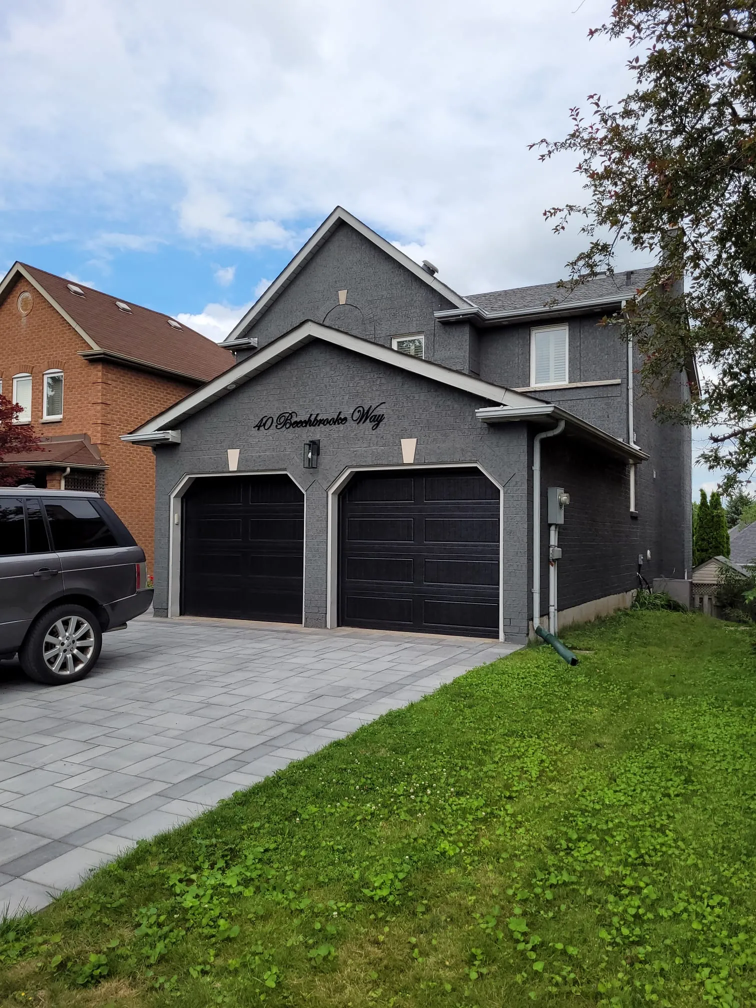 Slate brick exterior after