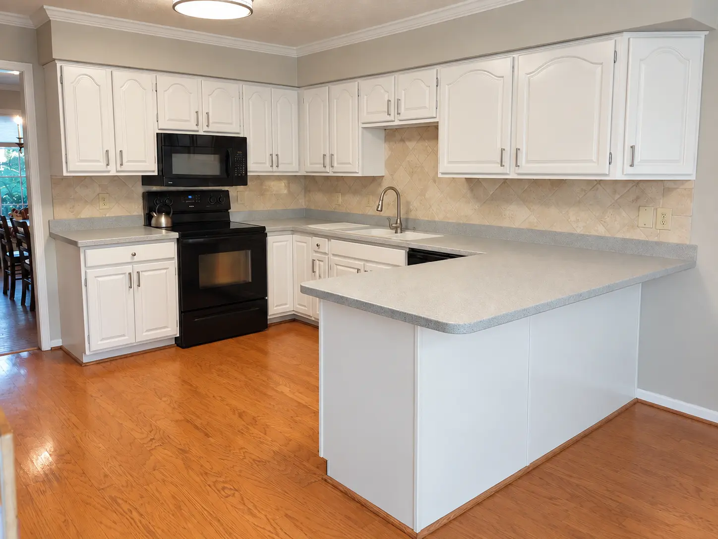 Kitchen Cabinet  after Spray-Net Refacing