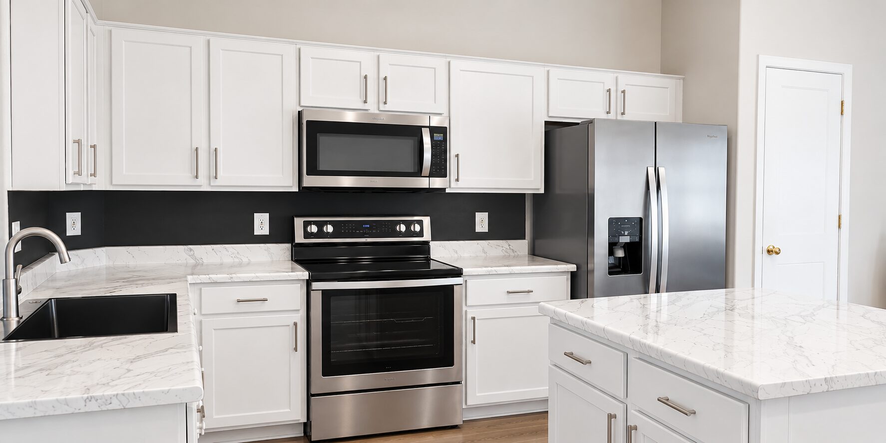Kitchen cabinets after Spray-Net restyling