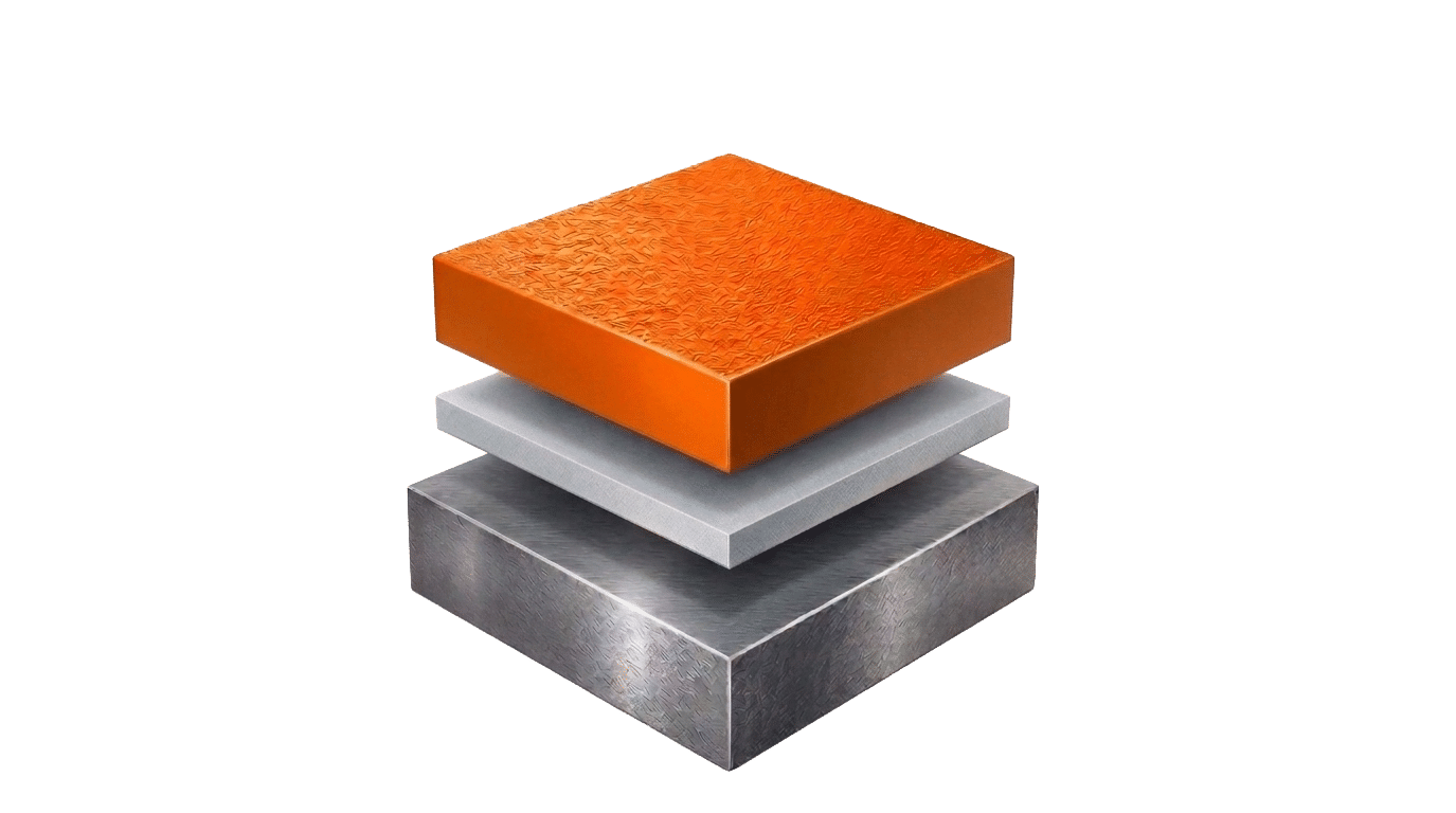 Metal roof coating layer diagram
